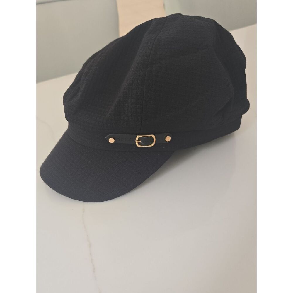 Black  Cap with Gold Buckle Accent